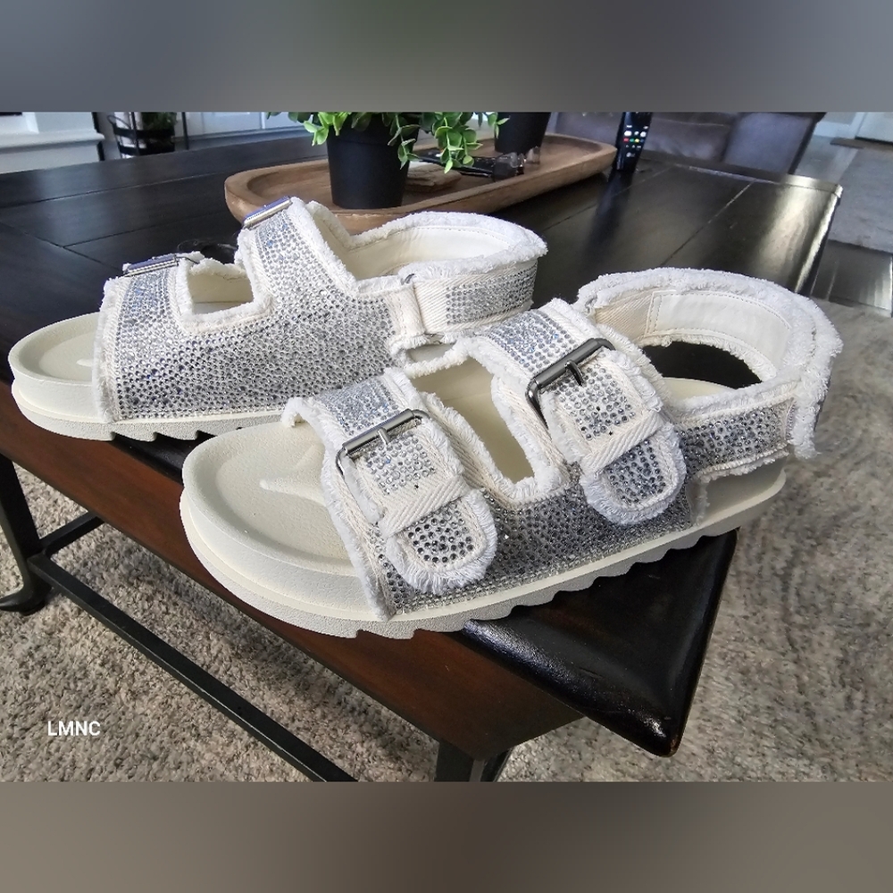 Mystick Buckled Flat Slingback Sandals.